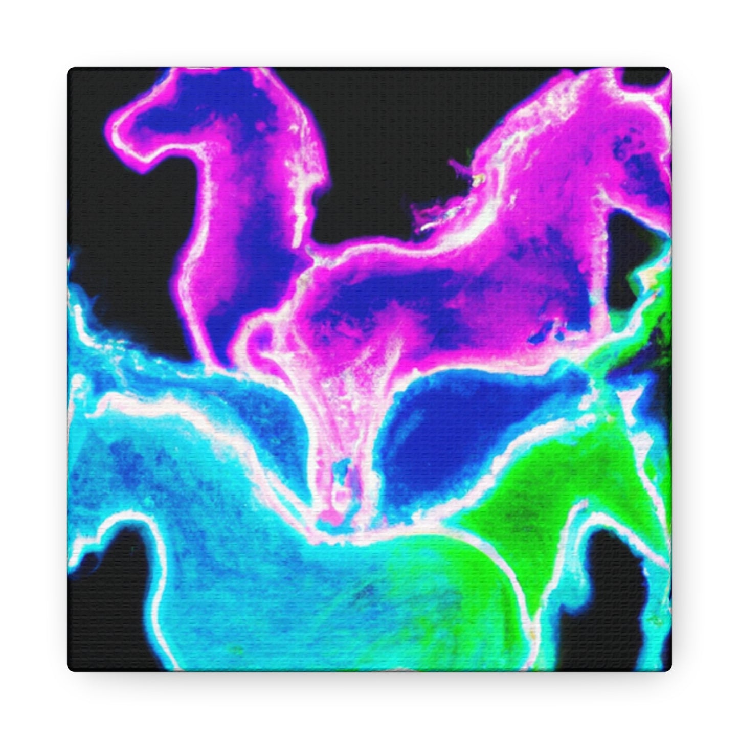 Neon Rainbow Unicorns NEON Unicorns Art Canvas