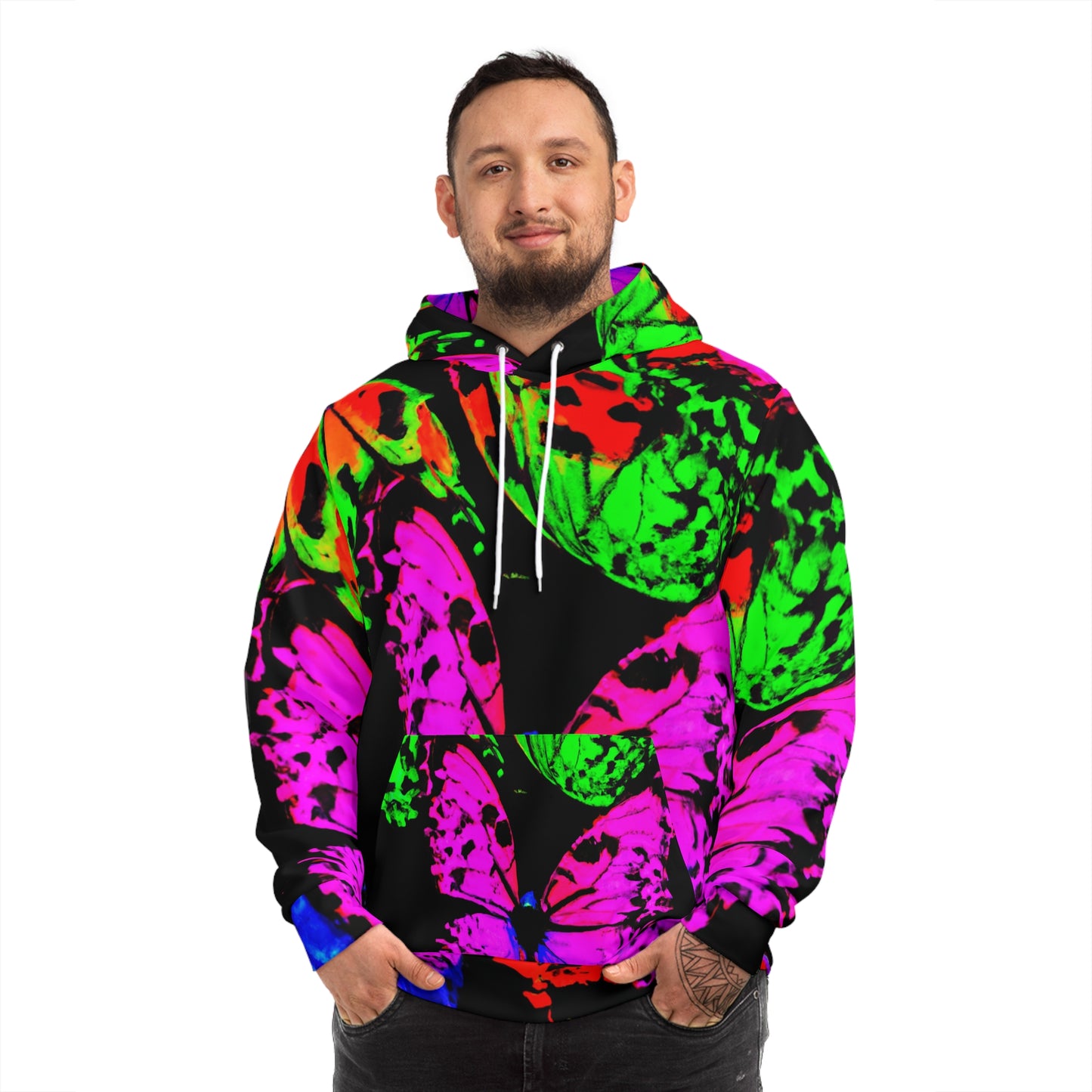 Vivid Voltage Butterflies - Butterflies AOP Hoodie
