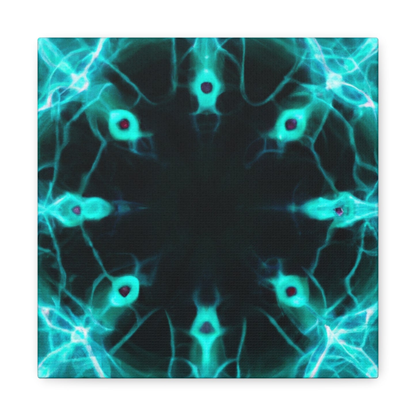 Vortexed Neon Nebula Splatter. Trippy Infinity Patterns Art Canvas