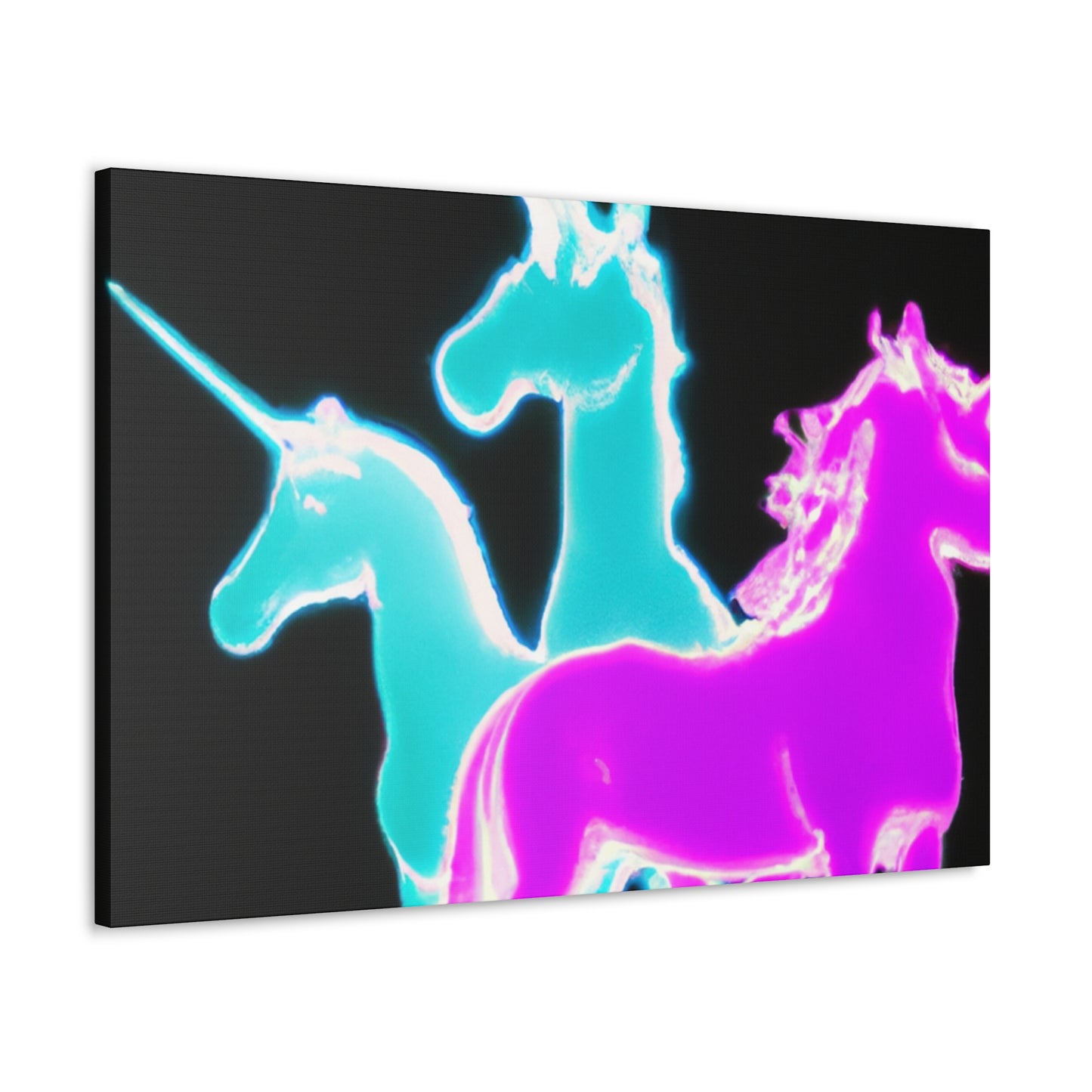 "Neonicorn Symphony" NEON Unicorns Art Canvas