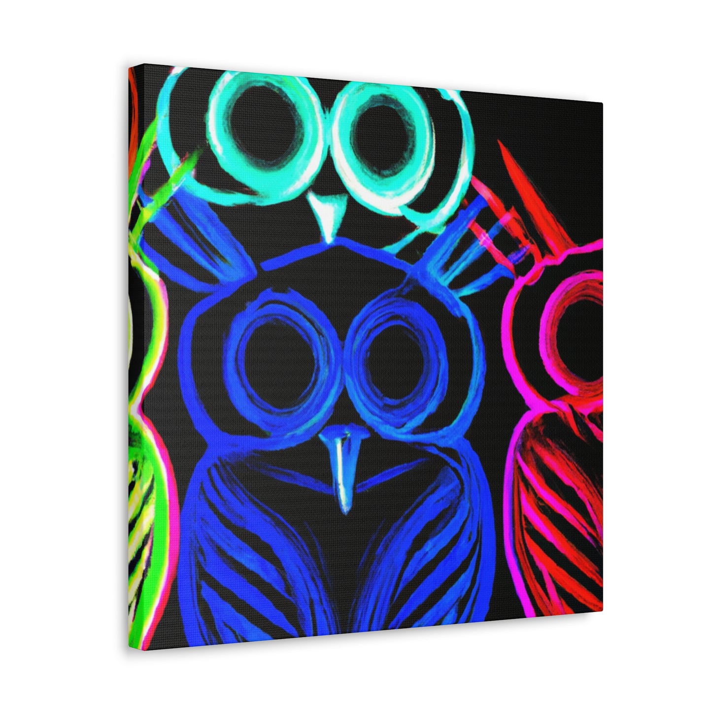Neon Night Owls. NEON Owls Art Canvas