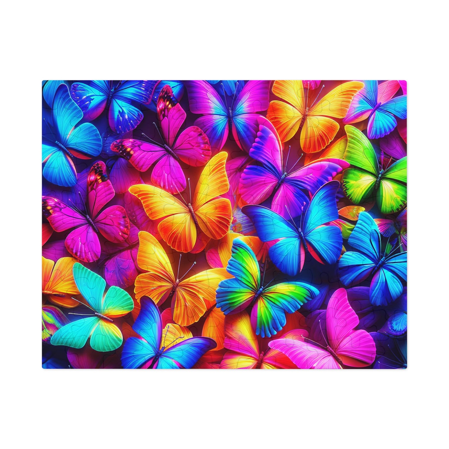 Neon Flutter. - Neon Butterflies Puzzle30, 110, 252, and 1000 Pieces