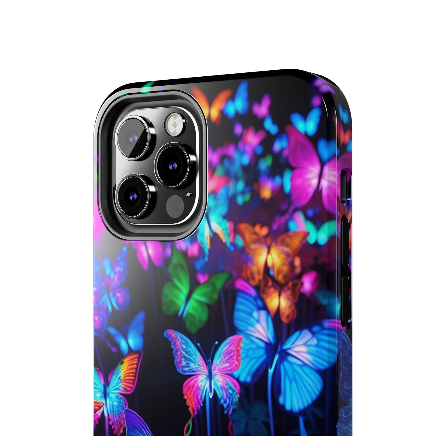 "Neon Flutterby Lights" NEON Butterflies Tough Phone Case