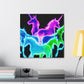 Neon Rainbow Unicorns NEON Unicorns Art Canvas
