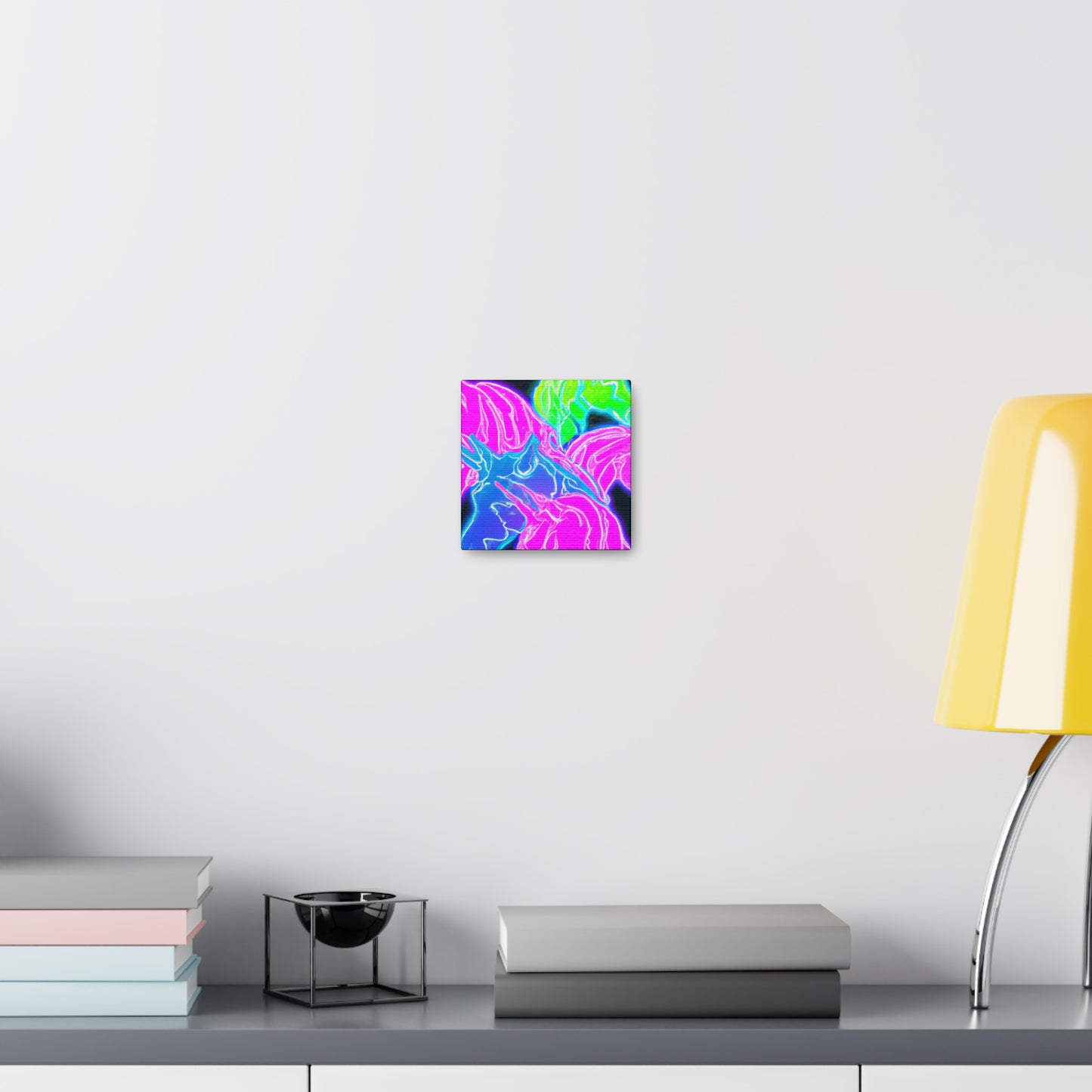 Neon Flurry Unicorns. NEON Unicorns Art Canvas