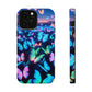 "Fantasia of Neon Butterflies" Neon Butterflies Premium Art Magsafe Magnet Tough IPhone 13 14 15 Pro Plus Max and Mini in Matte and Glossy Phone cases