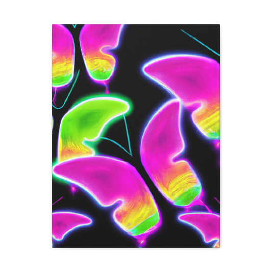 "Neon Butterfly Aurora" Neon Butterflies  Art Canvas