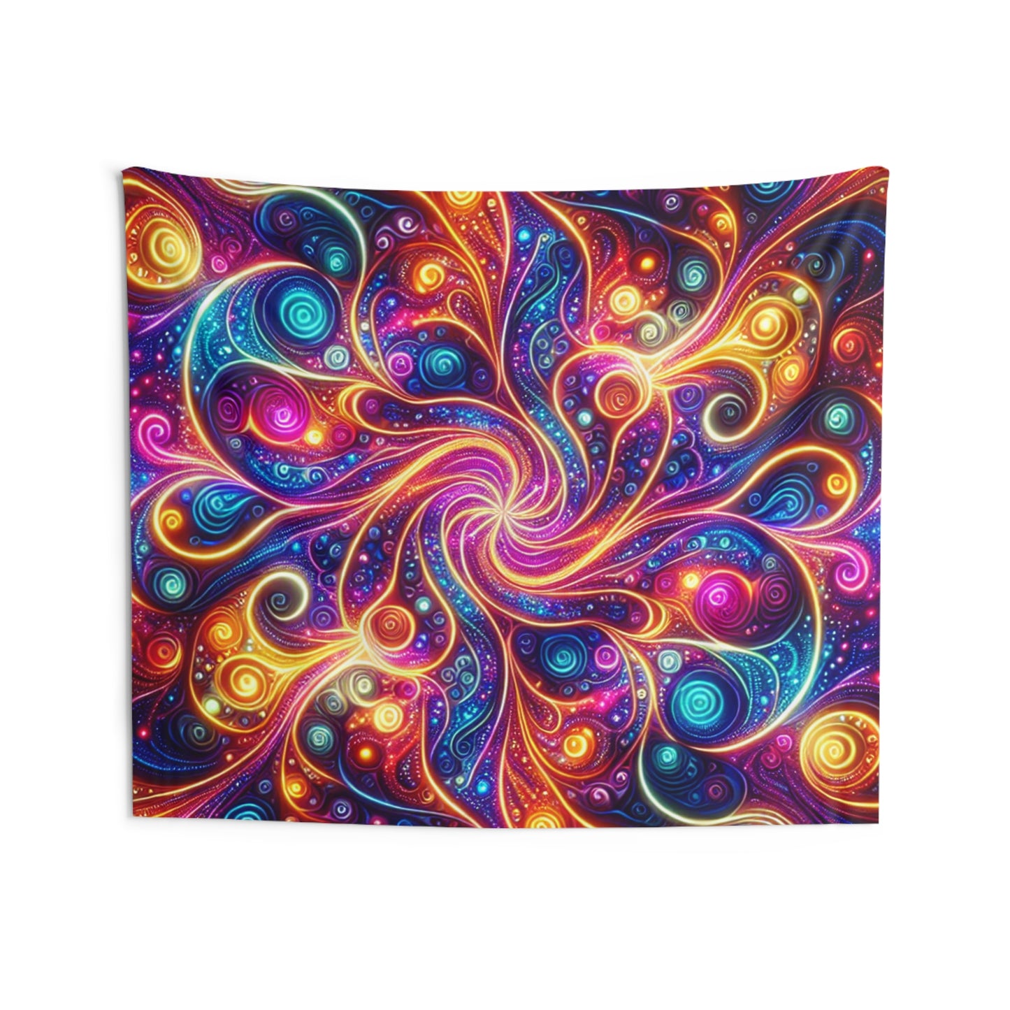 Vivid Cosmic Fractal Euphoria. Infinity Patterns Art Tapestry