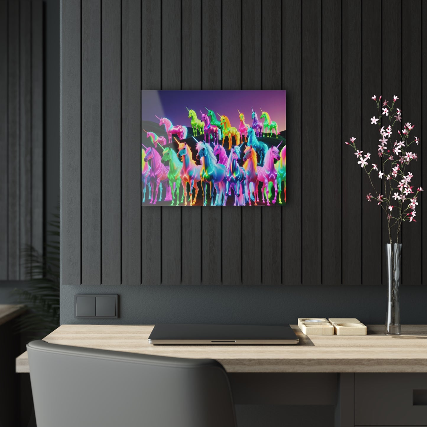 "Rainbow Fantasia" NEON Unocrons Art 1/4" Glossy Acrylic Art
