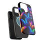 "Vibrant Neon Flutter" Neon Butterflies Premium Art Magsafe Magnet Tough IPhone 13 14 15 Pro Plus Max and Mini in Matte and Glossy Phone cases