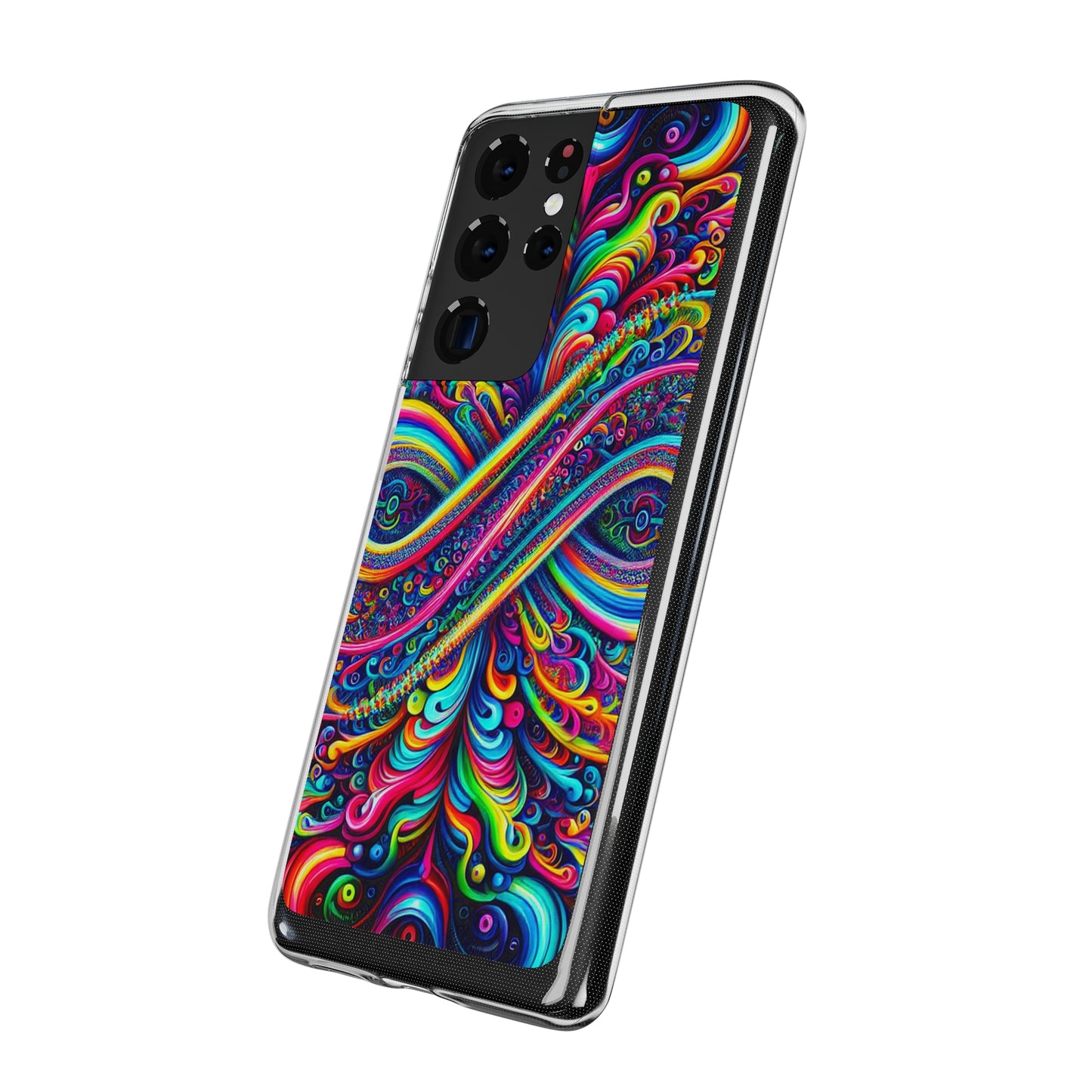 'Infinite Neon Illusion' Infinity Patterns Art Polycarbonate Phone Case