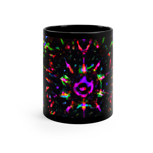 Neon Spirals of Infinity. Trippy Infninty Patterns 11oz Black Mug