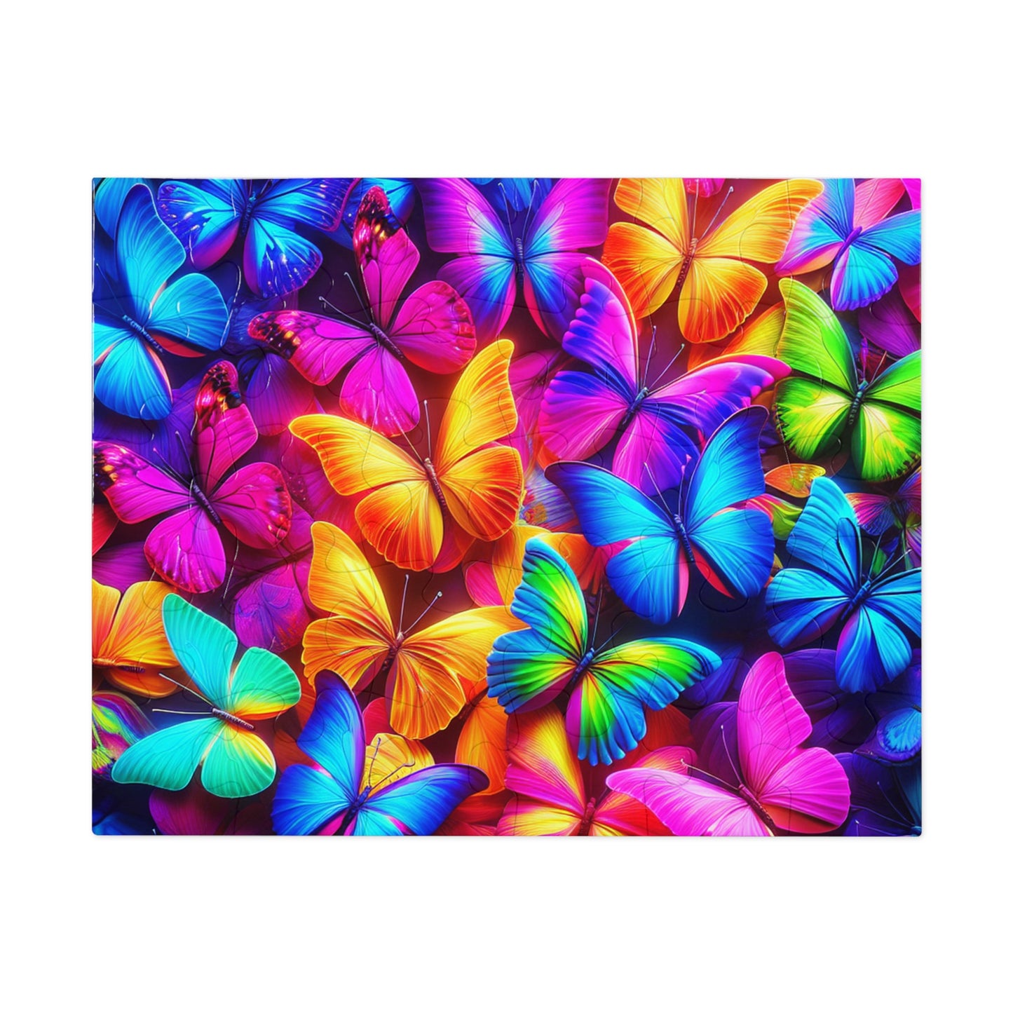 Neon Flutter. - Neon Butterflies Puzzle30, 110, 252, and 1000 Pieces