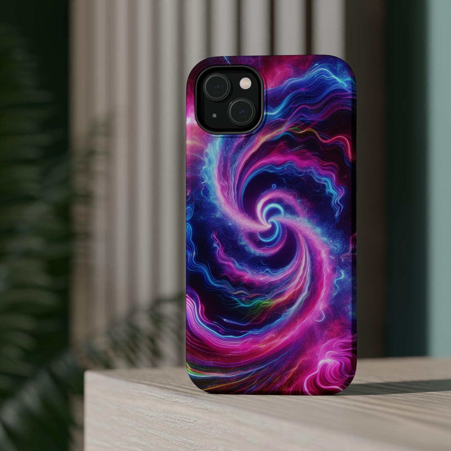 Infinite Neon Horizon Neon Trippy Infinity Patterns Premium Art Magsafe Magnet Tough IPhone 13 14 15 Pro Plus Max and Mini in Matte and Glossy Phone cases