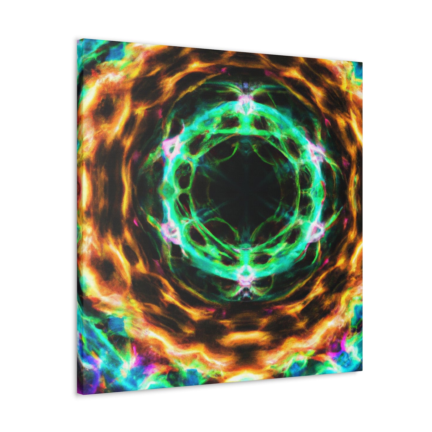 Galactic Neon Hyperspace Splatter. Trippy Infinity Patterns Art Canvas