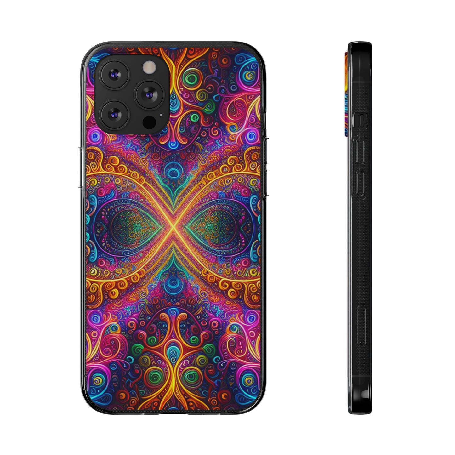 Vibrant Trippy Neon Infinity Swirls Infinity Patterns Art Polycarbonate Phone Case
