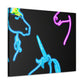 Vibrant Neon Fantasy NEON Unicorns Art Canvas