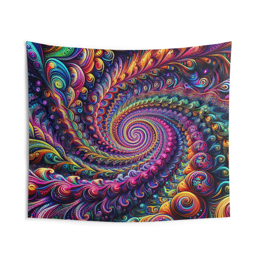Vibrant Trippy Neon Infinity Craze Infinity Patterns Art Tapestry