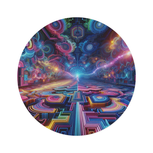 Interstellar Spiral Spectrum. Infinity Patterns Round Rug