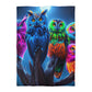 Adolphus van Borcken - NEON Owls Microfiber Duvet Cover