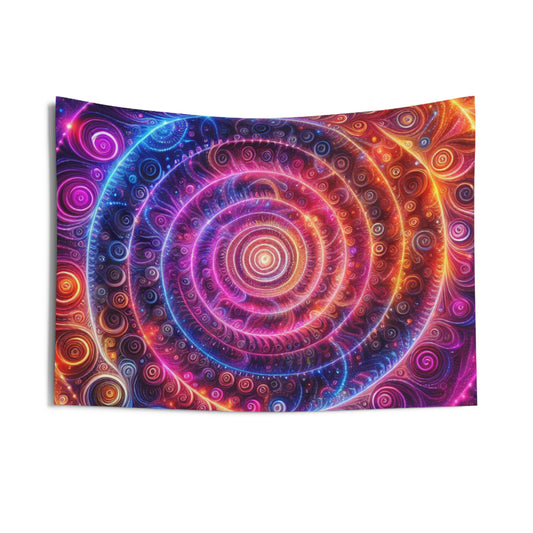 Cosmic Plasma Labyrinth. Infinity Patterns Art Tapestry