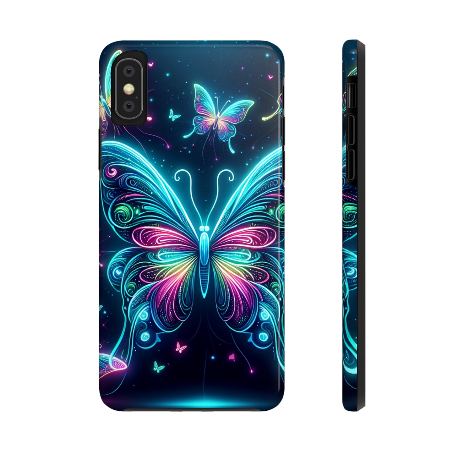 "Neon Butterfly Glo-Rama" NEON Butterflies Tough Phone Case Iphone 6 7 8 9 10 11 12 13 14 SE X XR XS Pro Max Mini Plus