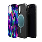 "Uni-Neon Fantasy" Neon Unicorns Premium Art Magsafe Magnet Tough IPhone 13 14 15 Pro Plus Max and Mini in Matte and Glossy Phone cases