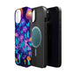 Neon Delight Landscape Neon Butterflies and Mushrooms Premium Art Magsafe Magnet Tough IPhone 13 14 15 Pro Plus Max and Mini in Matte and Glossy Phone cases