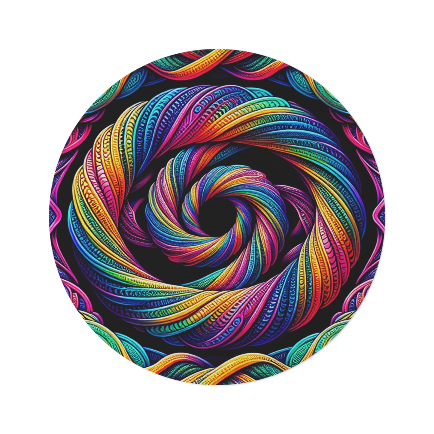 Neon Infinity Aurascapes Infinity Patterns Round Rug