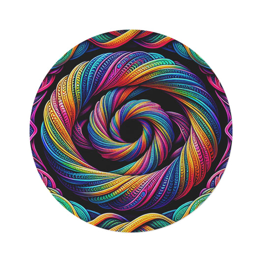 Neon Infinity Aurascapes Infinity Patterns Round Rug