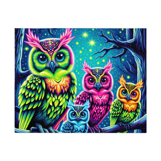 Vibrant Neon Owls - Neon Owls Puzzle 30, 110, 252, and 1000 Pieces