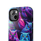 "Vivid Neon Nocturnal Symphony" NEON Owls Tough Phone Case