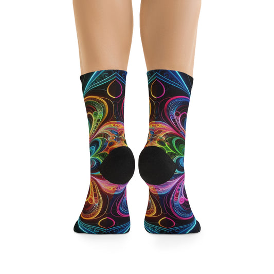 TDB Neon Infinitely Vibrant Trippy Recycled Poly Socks