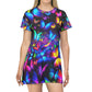 "Neon Butterfly Flutterings" Neon Butterflies Womans T Shirt Dress