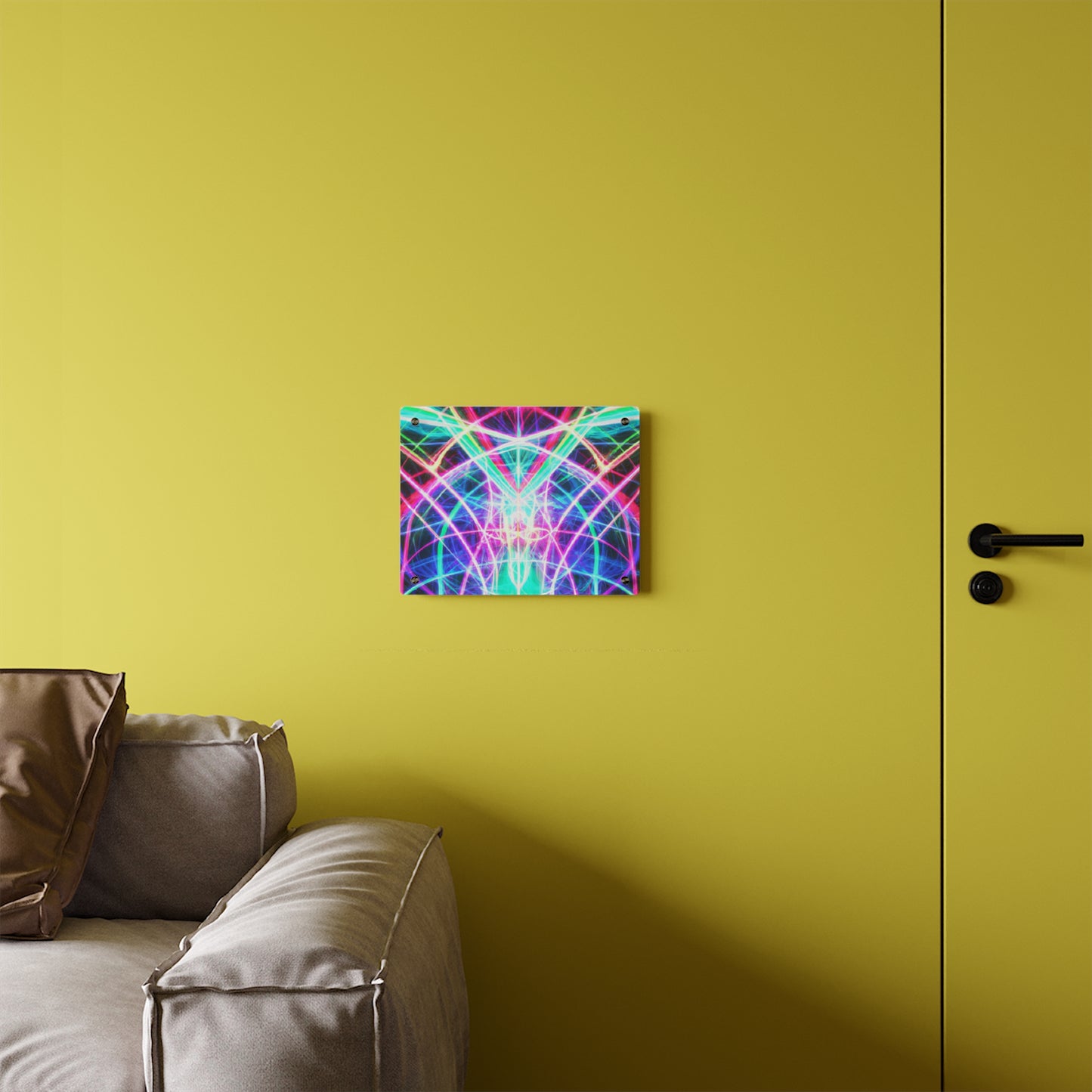 Cosmic Infinity Falls. Trippy Infinity Patterns Acrylic Art Panel