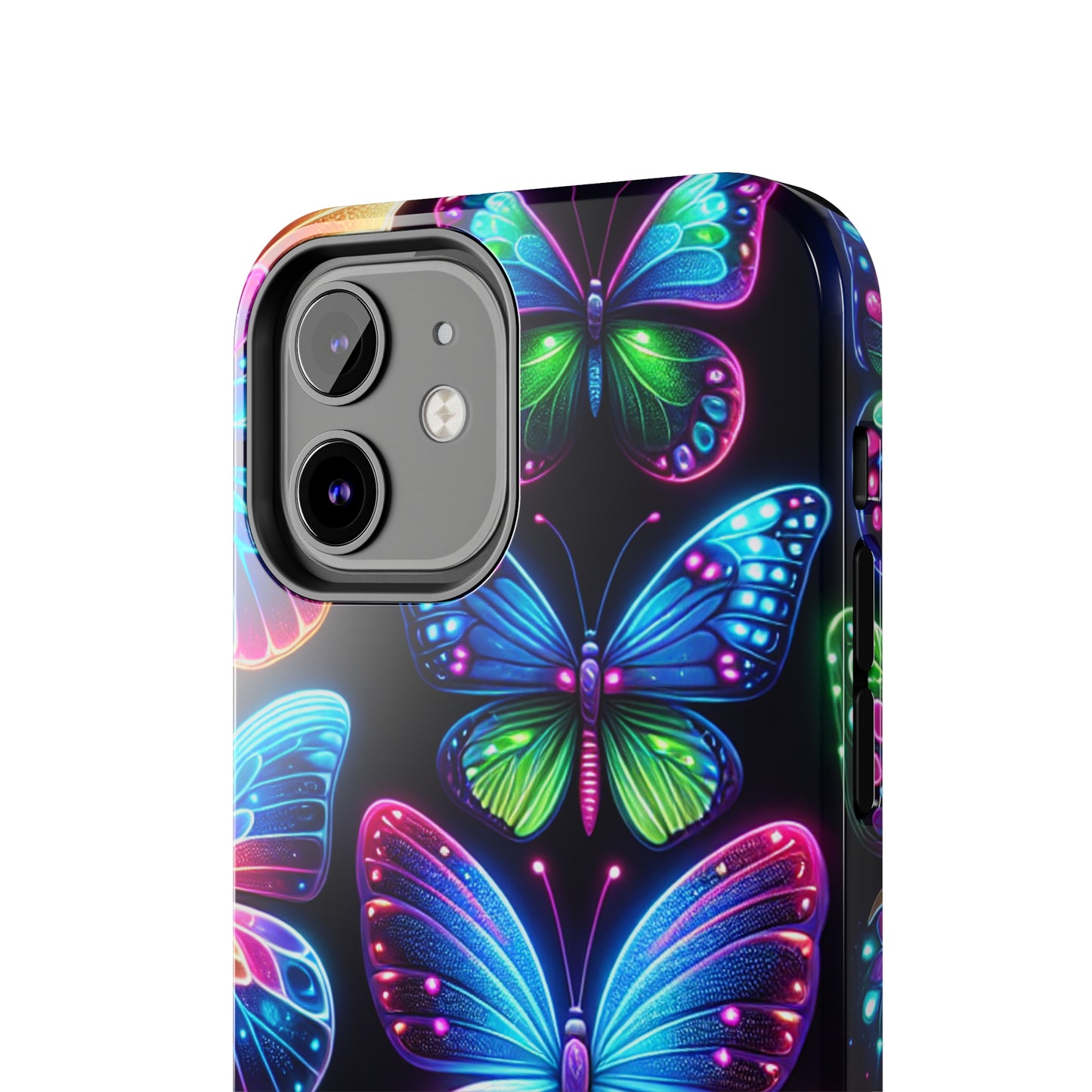 "Dance of the Neon Butterflies" NEON Butterflies Tough Phone Case Iphone 6 7 8 9 10 11 12 13 14 SE X XR XS Pro Max Mini Plus