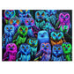 NeonOwlGather. - Neon Owls Puzzle 30, 110, 252, and 1000 Pieces