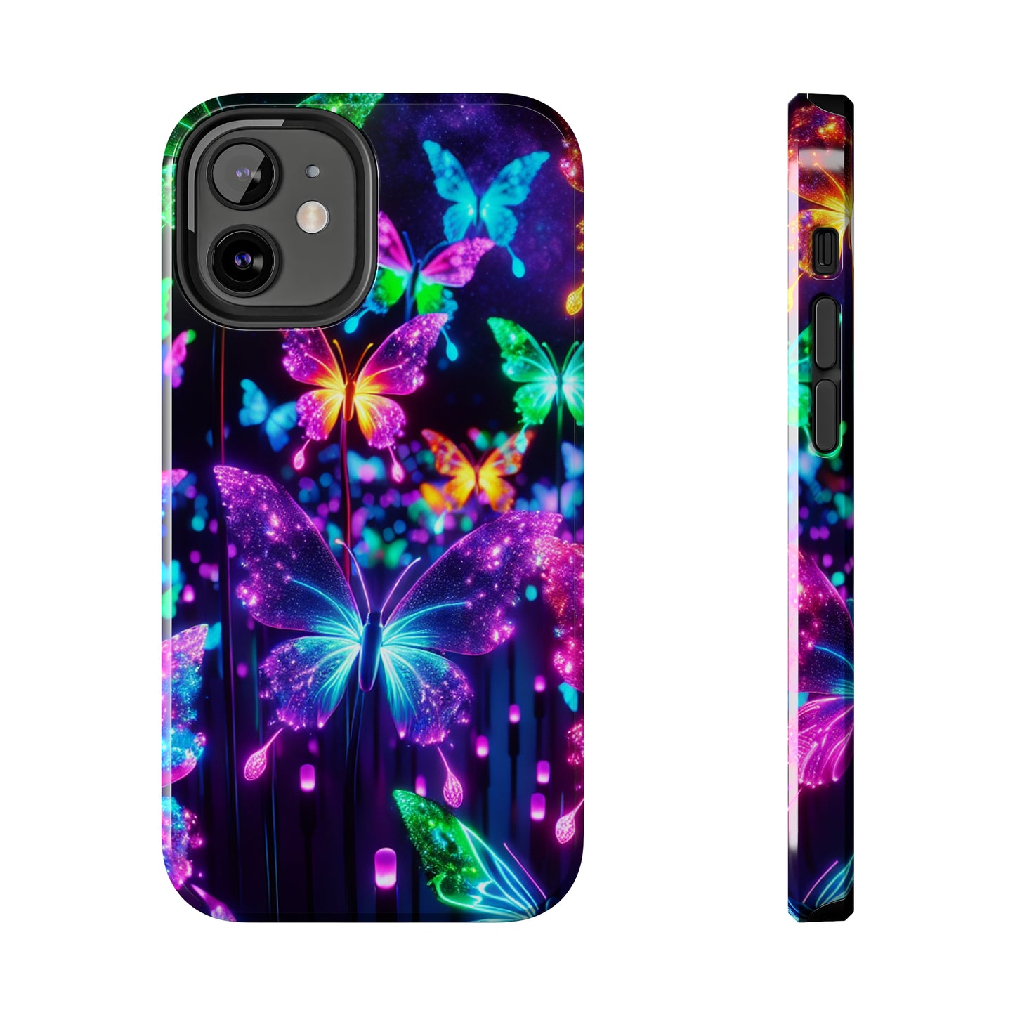 "Vibrance in Flight" NEON Butterflies Tough Phone Case