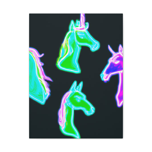 Vivid Nocturnal Unicorns. NEON Unicorns Art Canvas