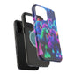 "Neon Fantasyland" Neon Unicorns Premium Art Magsafe Magnet Tough IPhone 13 14 15 Pro Plus Max and Mini in Matte and Glossy Phone cases