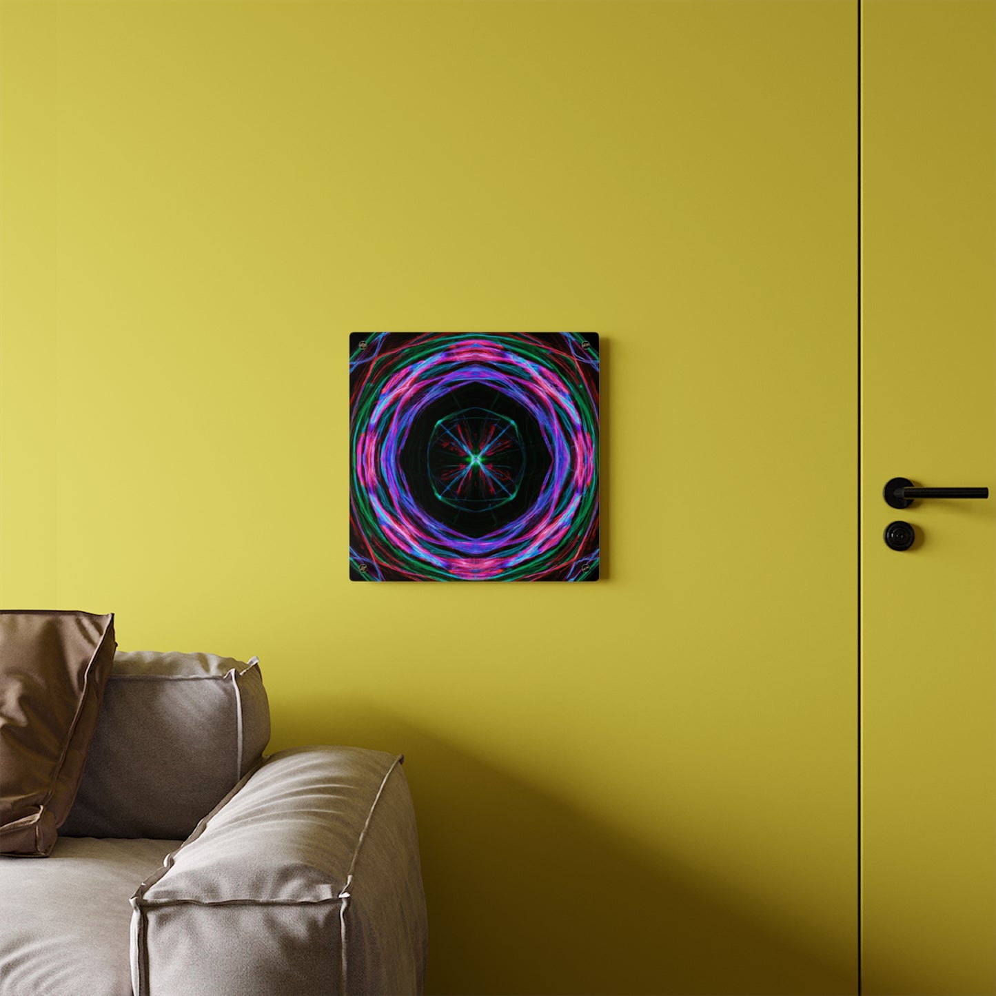 Vivid Vertigo Vortex Trippy Infinity Patterns Acrylic Art Panel