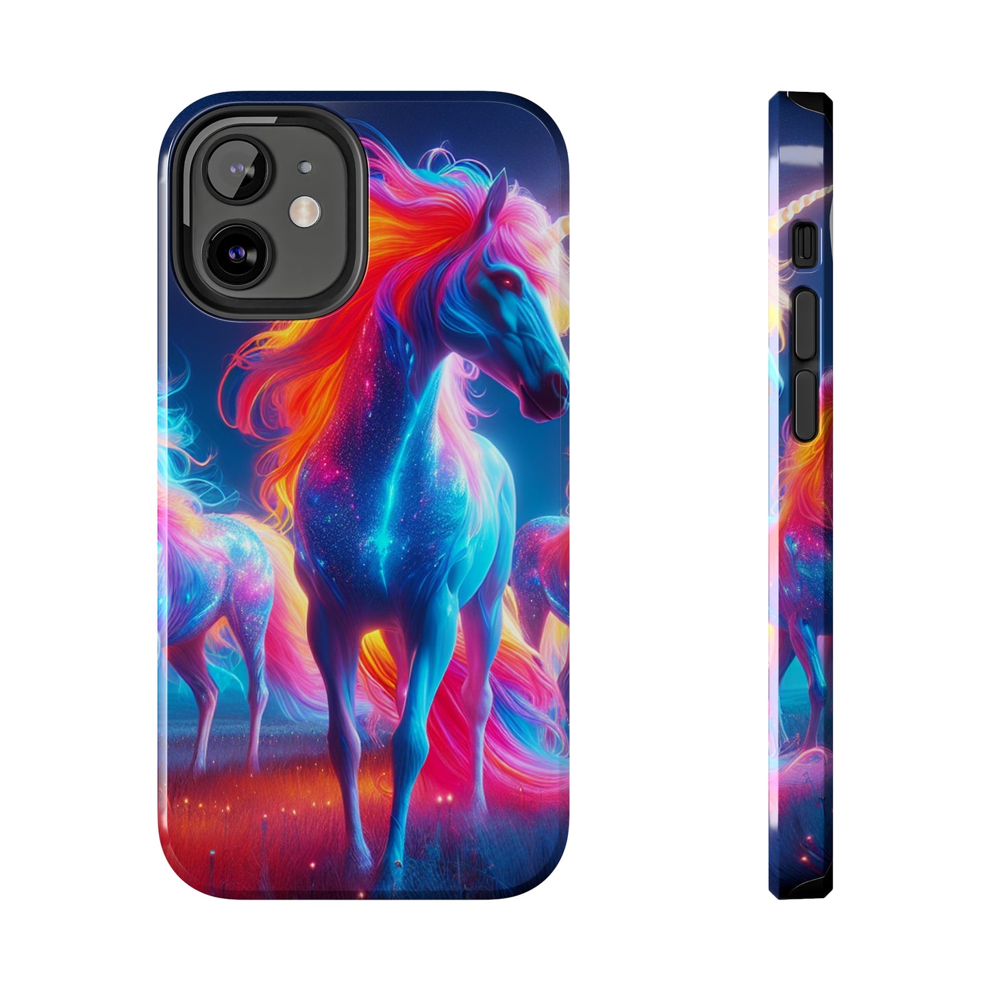 "Neon Dreamscapes: A Pride of Unicorns" NEON Unicorns Tough Phone Case