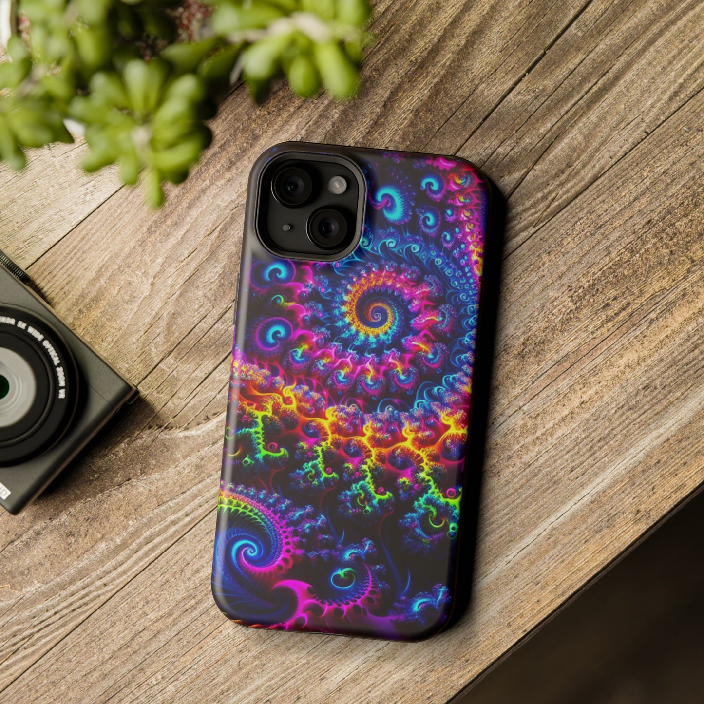 Twilight Infinyscape Neon Trippy Infinity Patterns Premium Art Magsafe Magnet Tough IPhone 13 14 15 Pro Plus Max and Mini in Matte and Glossy Phone cases