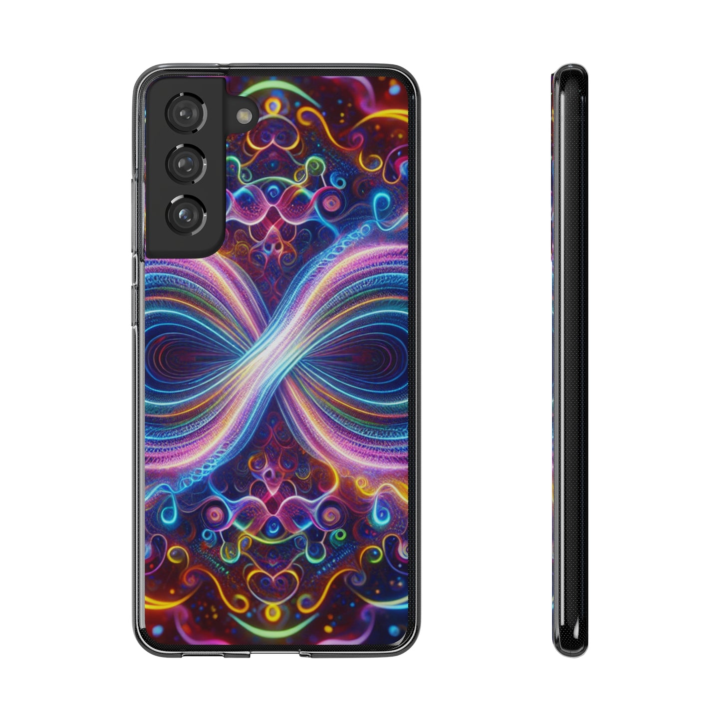 "Neon Infinity Bliss" Infinity Patterns Art Polycarbonate Phone Case
