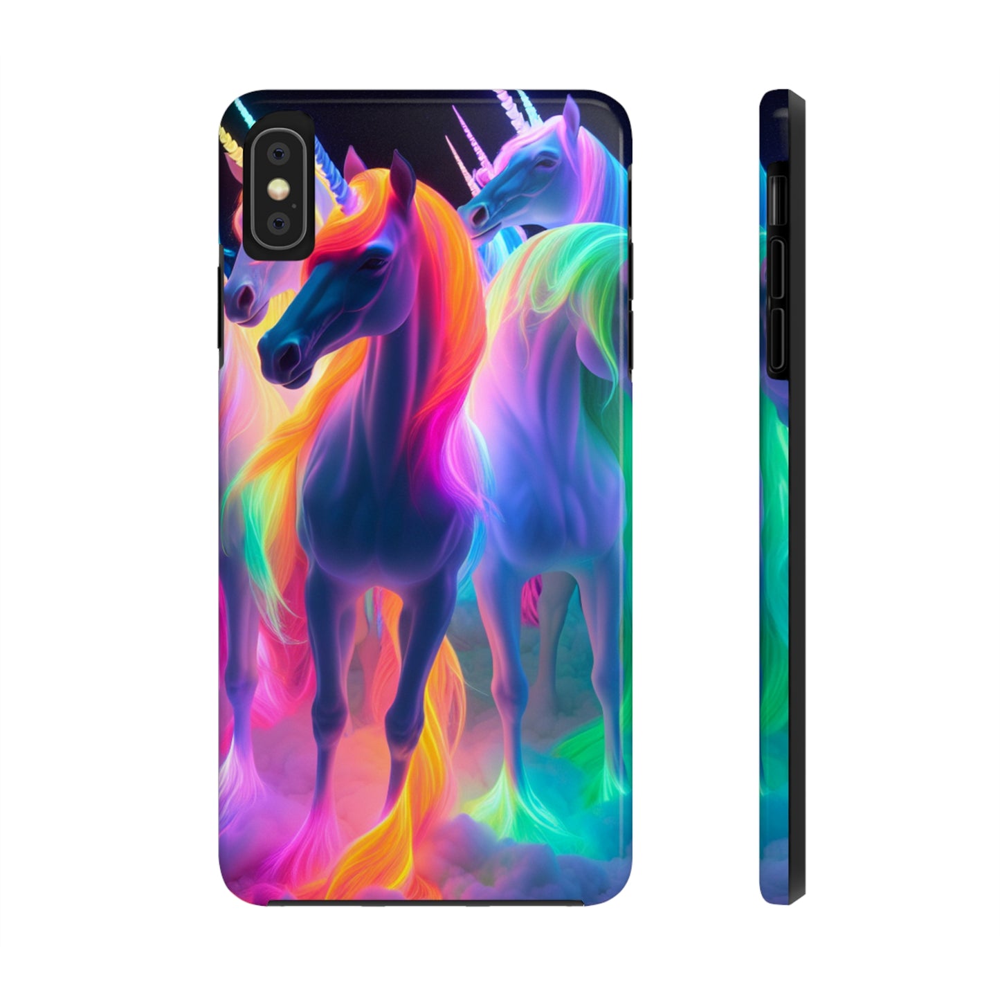 Vividly Rainbow Dreaming NEON Unicorns Tough Phone Case