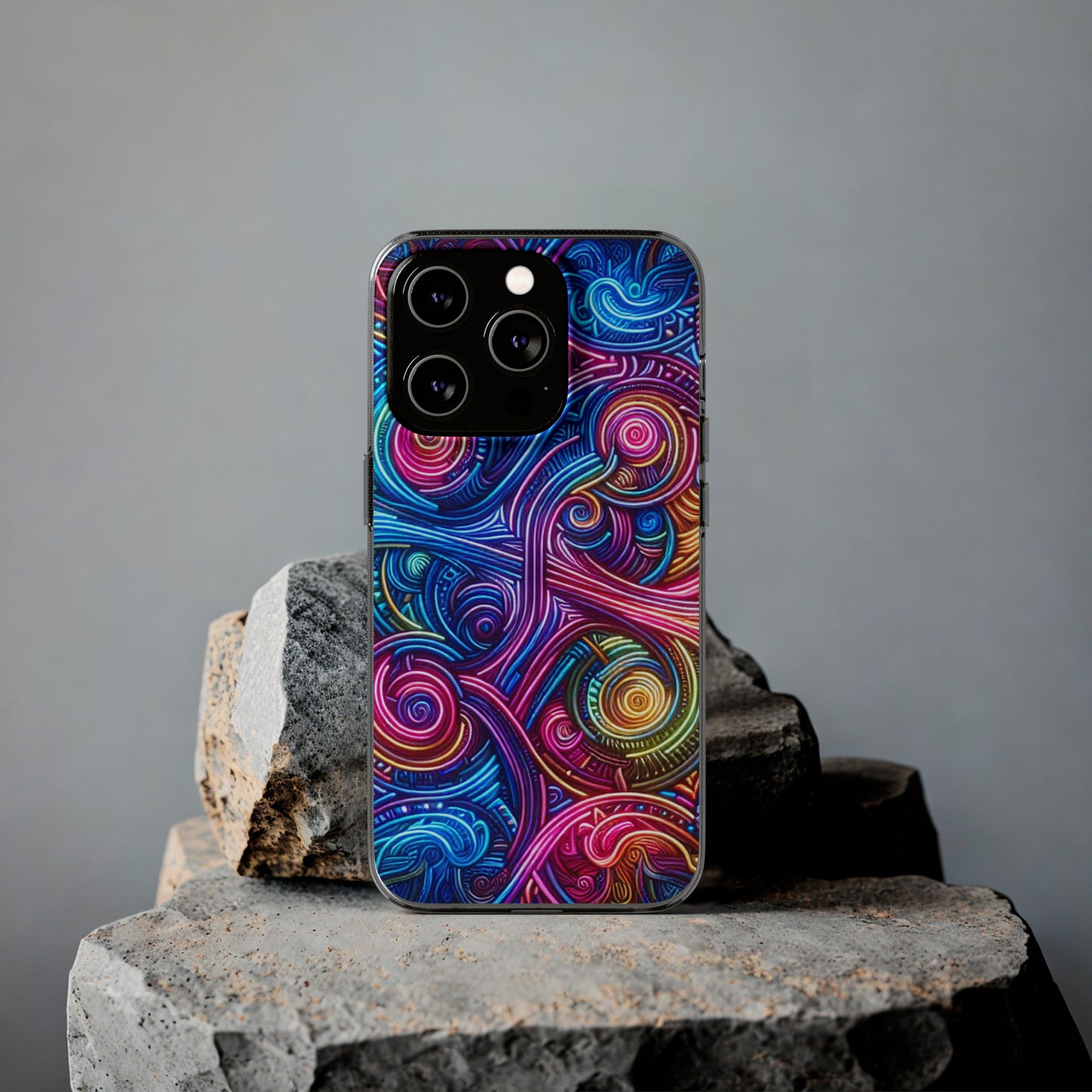 Vibrant Trippy Neon Infinity Ripples. Infinity Patterns Art Polycarbonate Phone Case Samsung Galaxy s21 s22 Google Pixel 6 Iphone 11 12 13 14 Pro Max Mini Plus