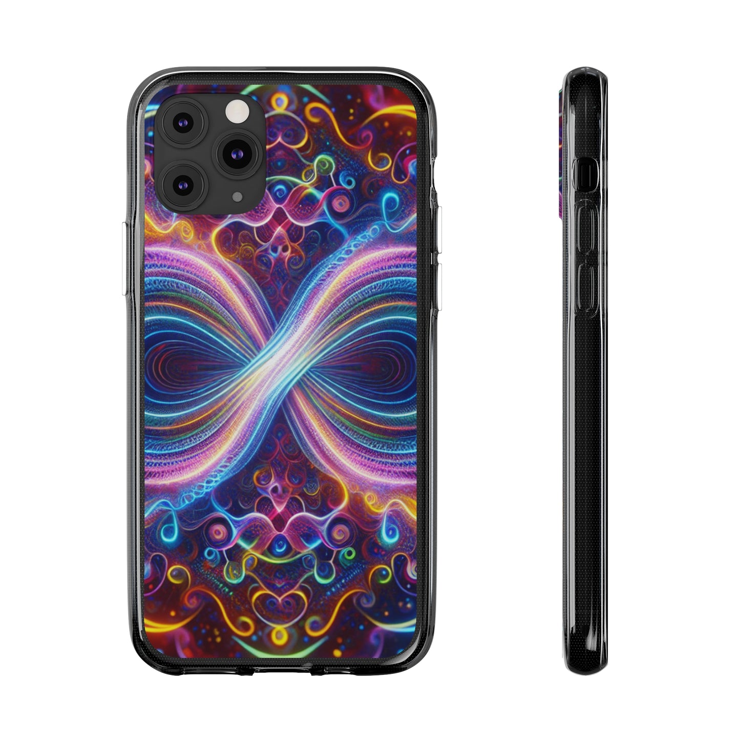 "Neon Infinity Bliss" Infinity Patterns Art Polycarbonate Phone Case