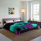 Neon Nature Dreamscape. Butterflies & Mushrooms Comforter Blanket