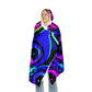 Electric Nocturne. - NEON Owls Art Hooded Snuggle Blanket