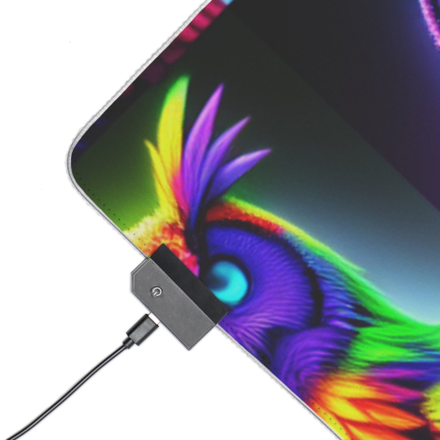Neon Nocturnal Symphony. NEON Owls Art LED Mousepad